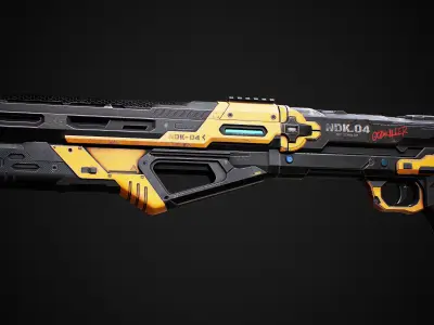 NDK ShotGun Sci Fi Low-poly 3D model