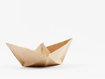 Origami Boat Model Pack for Storytelling Designs Low-poly 3D model