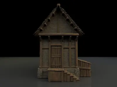 Detailed Medieval Building 6 Low-poly 3D model