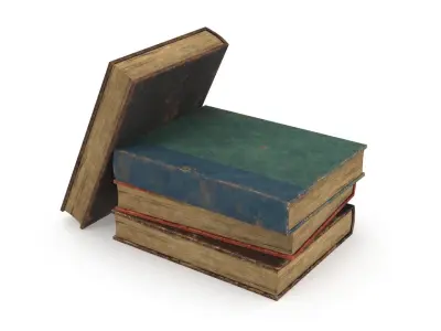 Old books Low-poly 3D model