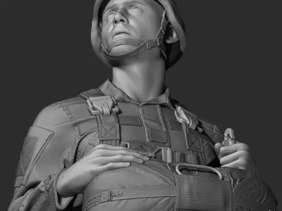 Paratrooper bust 3D print model