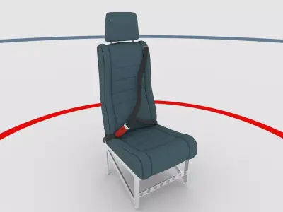 Seat with Seat Belt Game Ready - Unreal and Unity Low-poly 3D model
