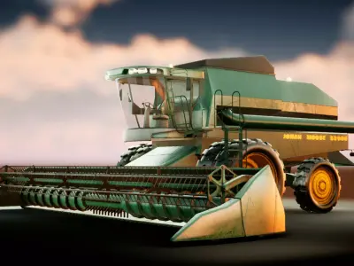 Harvester combine - farm vehicle 3D model