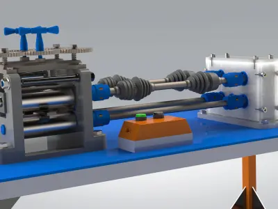 Motorized Industrial Rolling Mill 3D Model for Metal Forming  3D model