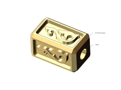 Floral motif bead and bracelet charm 3D print model