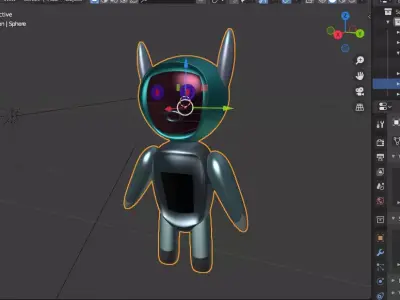 robot in blender Low-poly 3D model