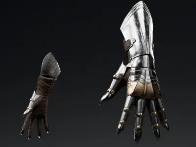  Female Knight Hand Armor MidPoly 3D model