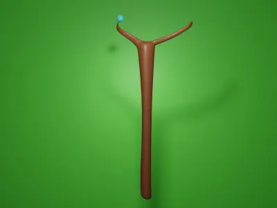 Staff asset videogame Low-poly 3D model