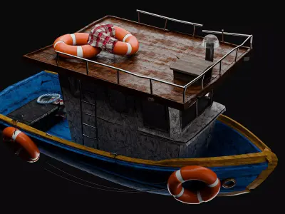 Old Fishing Boat 3D model buy