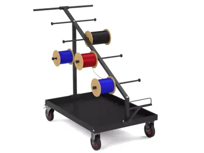 Industrial Wire Roll Trolley 3D model