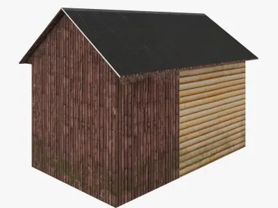 Old wood hut low poly Free low-poly 3D model