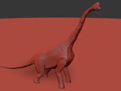 Brachiosaurus Dinosaur Low-poly 3D model 4