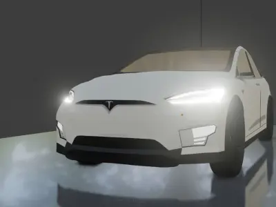 Tesla Model X s car Low-poly 3D model