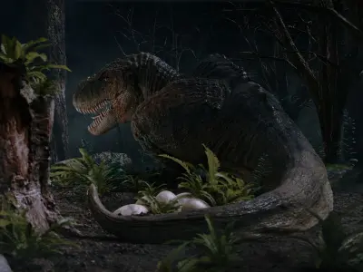 Tyrannosaurus Rex Blender Rigged t-rex 3D model