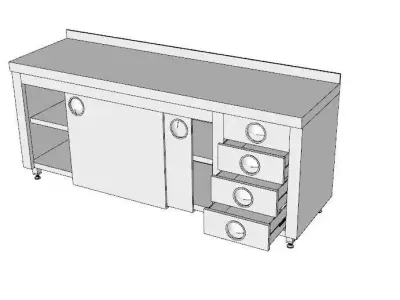 cupboard with drawers 3D model