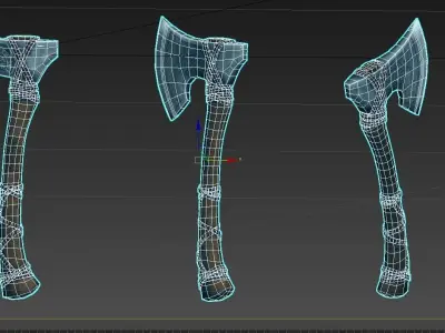 Viking Axe 3D Weapon Model Low-poly 3D model