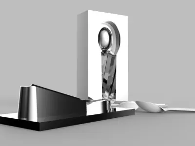 Plastic Spoon with Core and Cavity Free 3D model