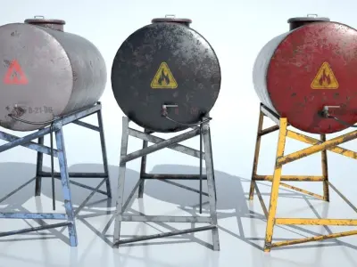 Oil Tank Low-poly 3D model purchase