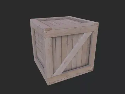 Wooden Box 01 Low-poly 3D model purchase