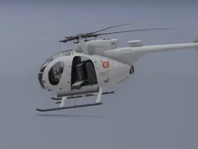 Ah-6j- Helicopter  Low-poly 3D model