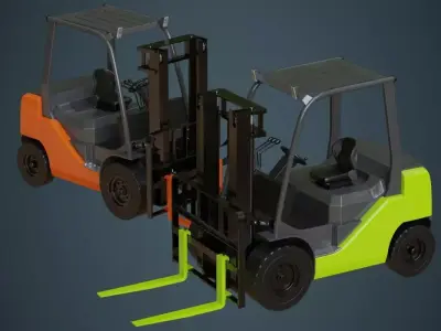 Forklift 1A Low-poly 3D model