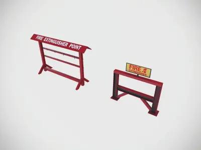 Fire extinguisher point Low-poly 3D model