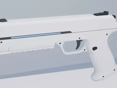 Futuristic Sci-Fi Pistol Hand Gun Animation Game Ready Low-poly 3D model