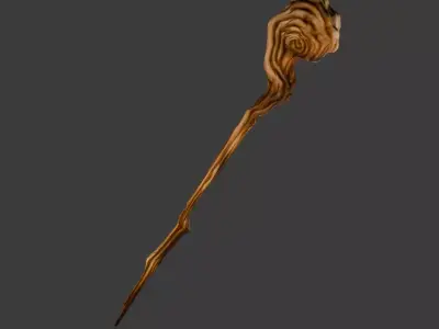 Oaken staff 3D model