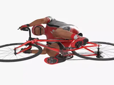 Specialized Cyclist Rider Set Animated Rigged For Maya 3D model