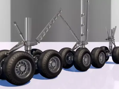 Landing Gear Low-poly 3D model by juanmrgt