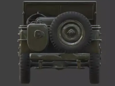 Destroyed Military Jeep 4x4  Model Low-poly 3D model