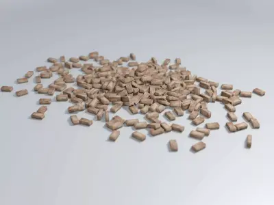 Brick Pile Low Poly game asset with 4 K PBR Textures Low-poly 3D model