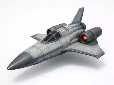 fantasy space ship 3D model