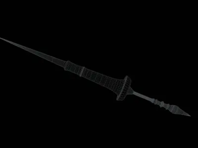 Gold Spear and Shield Free low-poly 3D model