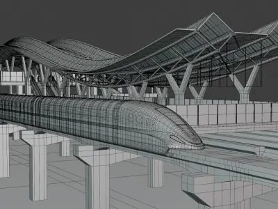 Maglev stations collection II 2024 3D Model Pack purchase