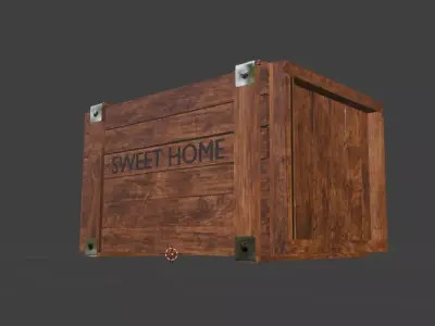 Cinematic Broken Wooden Crate 3D Model - High Poly PBR Asset 3D model