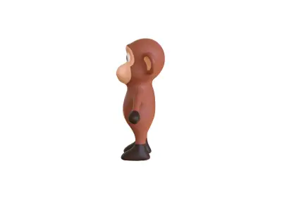 High-Quality 3D Cute Monkey for Games Low-poly 3D model