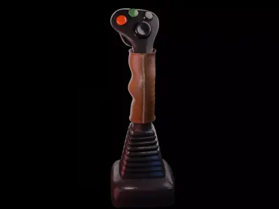 Leather Flight Aircraft Joystick 3D Model PBR Textures 3D model