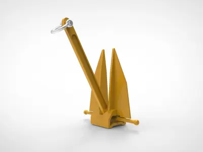 Stockless Anchor  3D model