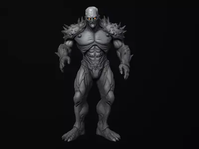 Alien Brute Sci-Fi Creature Rigged  Low-poly 3D model