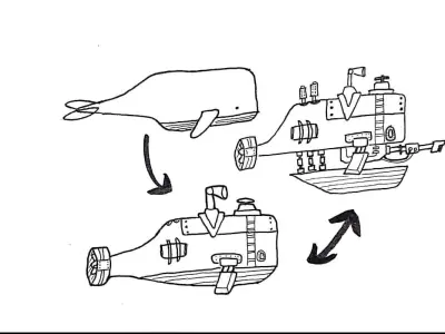 A Mechanical Whale Free 3D model