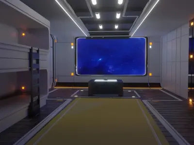 Sci-Fi BedRoom Low-poly 3D model