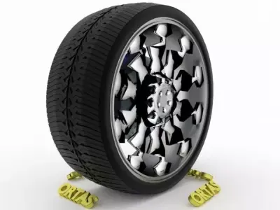 ORTAS CAR WHEEL RIM 72 GAME READY WHEEL RIM TIRE 3D model
