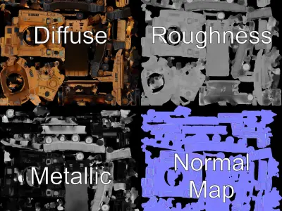 Desert Camouflage Tank D Model Pack Low-poly 3D model