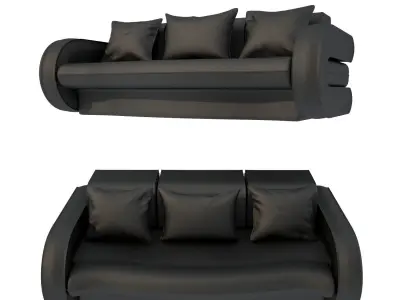 Black sofa 3D model