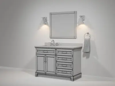 OVE Felix White 48 Brushed nickel 3D model