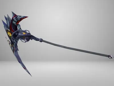 Futuristic Scythe Low-poly 3D model 7