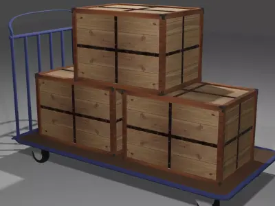box wooden transporter Free 3D model