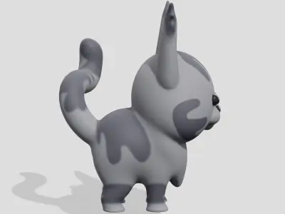 Cute Maine Coon cat Low-poly 3D model