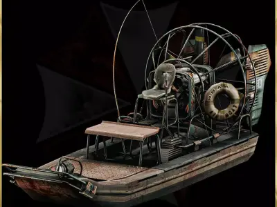 Resident Evil 5 Boat - 3D ASSET - Game Ready - 3D Art Low-poly 3D model